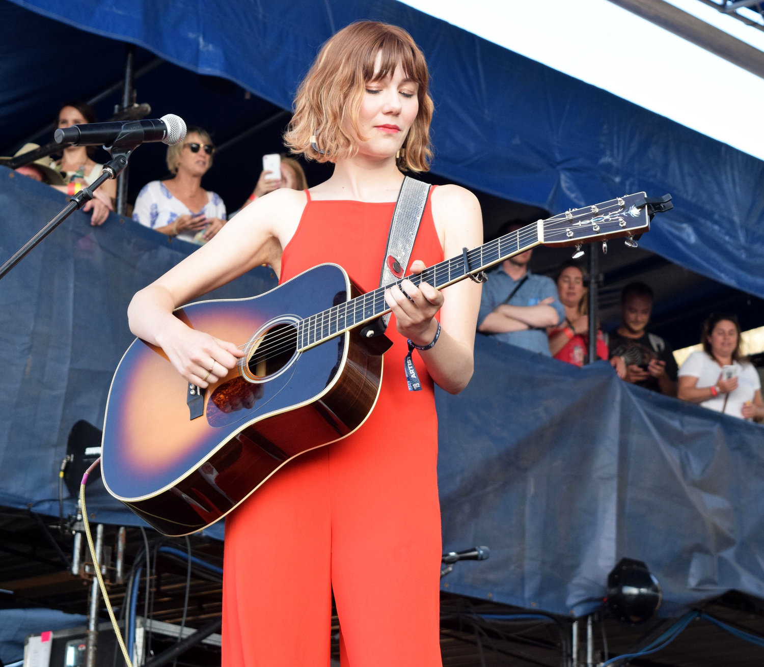 Molly Tuttle, a rising star in the bluegrass world, joined the all-woman "The Collaboration" during Saturday night's closing performance at the 2019 Newport Folk Festival.